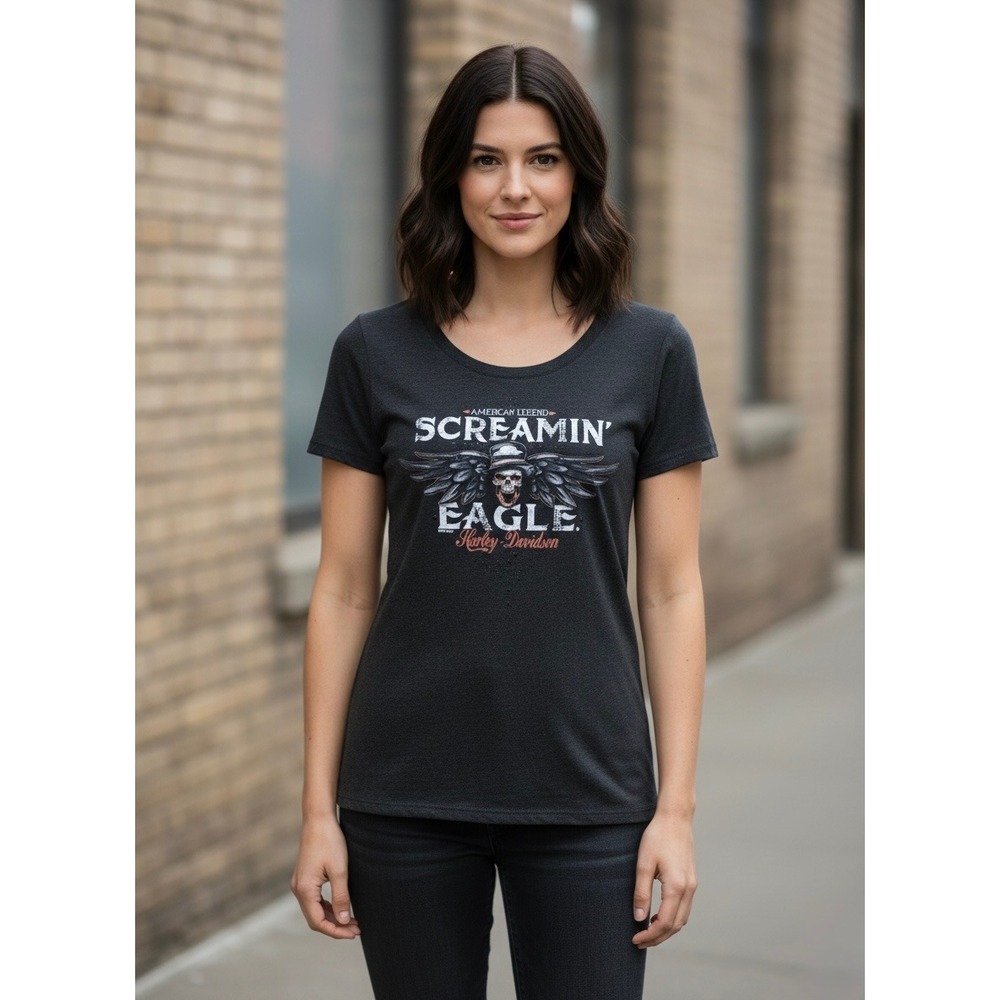 Harley-Davidson Black Screamin' Eagle Skull Graphic Tee